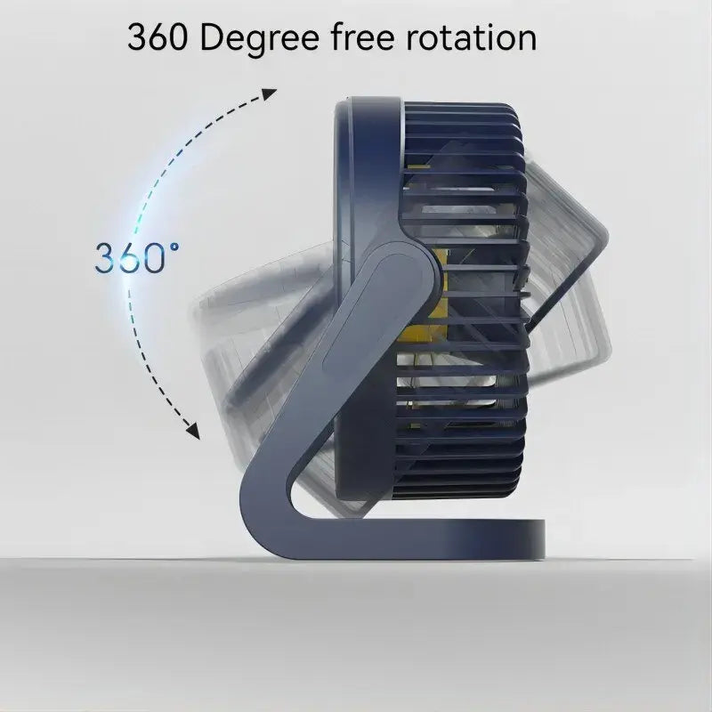 Tragbarer USB-Ventilator mit 360-Grad-Drehung: Leise und effizient!