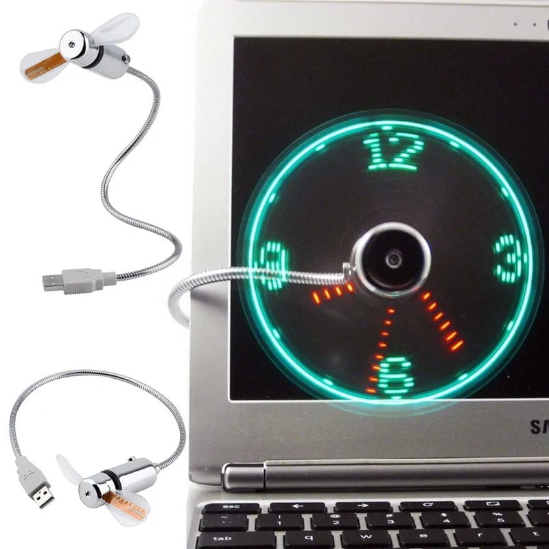 LED USB time fan