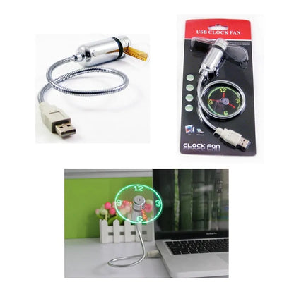 LED USB time fan