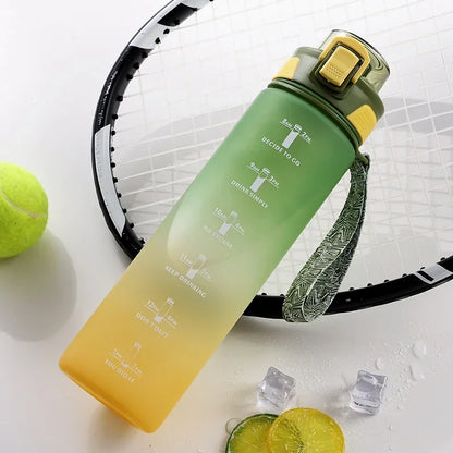 Motivierende 1L Sport-Wasserflasche mit Zeitmarkierung und tragbarem Design - Perfekt für Outdoor-Sport und Fitness, auslaufsicher