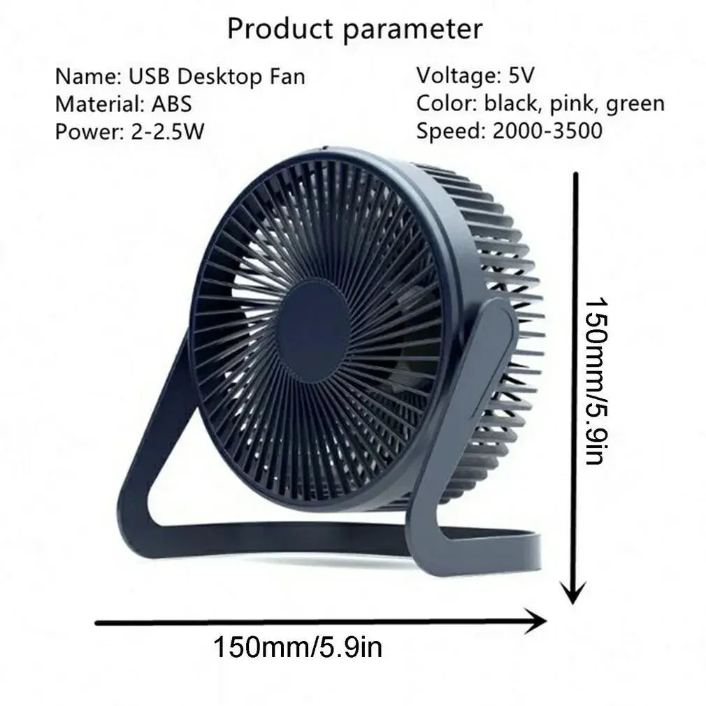 Tragbarer USB-Ventilator mit 360-Grad-Drehung: Leise und effizient!